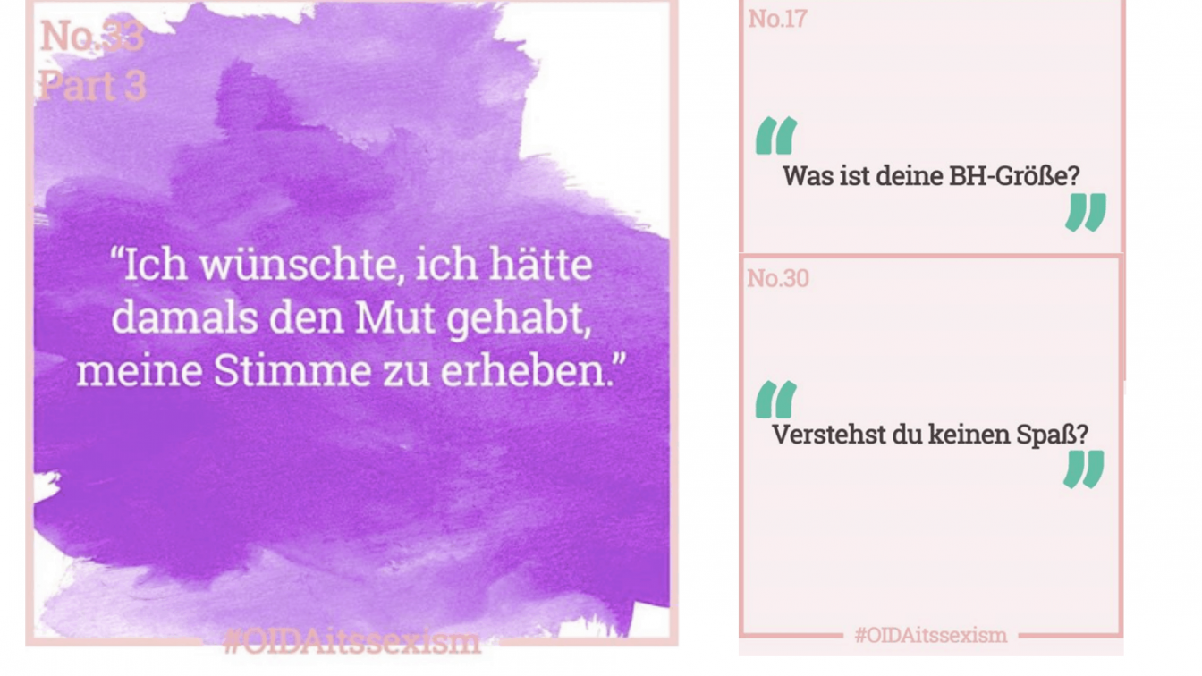 Screenshots: https://www.instagram.com/oidaitssexism/ OIDAitssexism