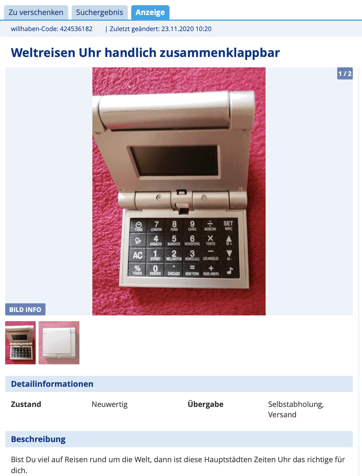 Willhaben verschenken