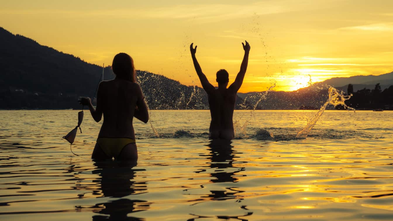 (c) Tine Steinthaler Kärnten See Sonnenuntergangsschwimmen