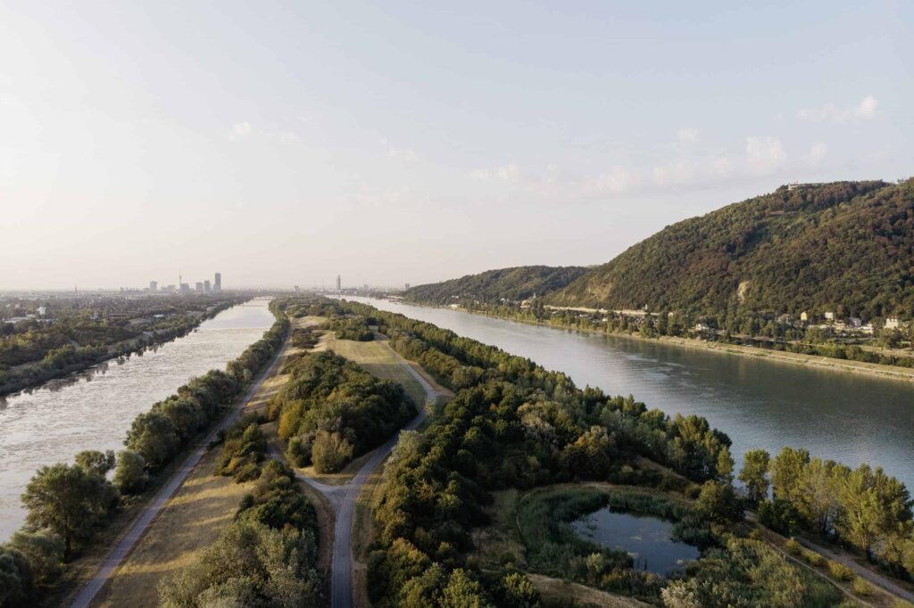Blick auf die Wiener Donauinsel