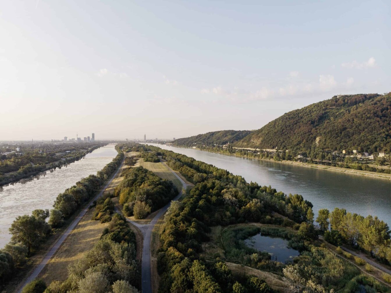 Blick auf die Wiener Donauinsel