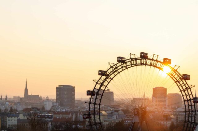 Wiener Prater Riesenrad Sonne Wien