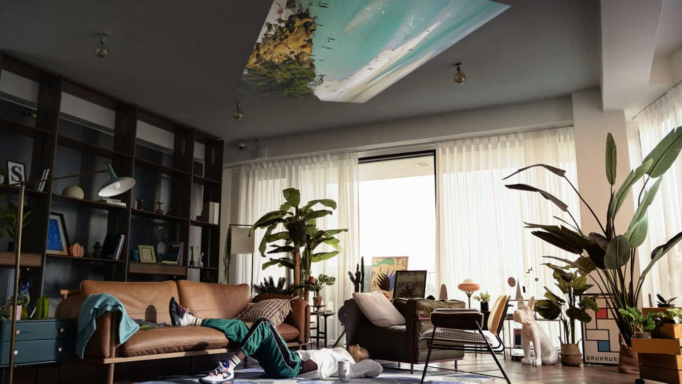 Fernsehen an der Decke mit Cine Ceiling (c) Samsung Samsung