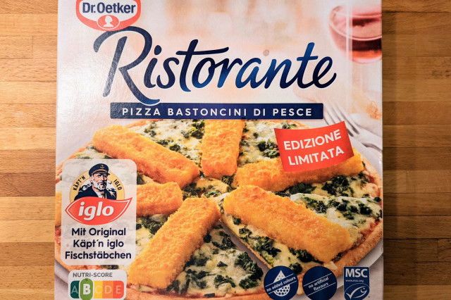 Fischstäbchenpizza Packung