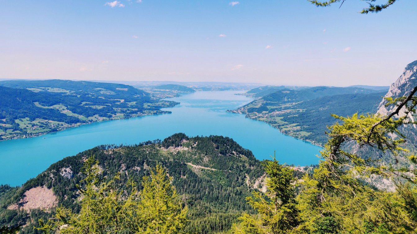 Atterseeblick Wanderung Attersee Aussicht