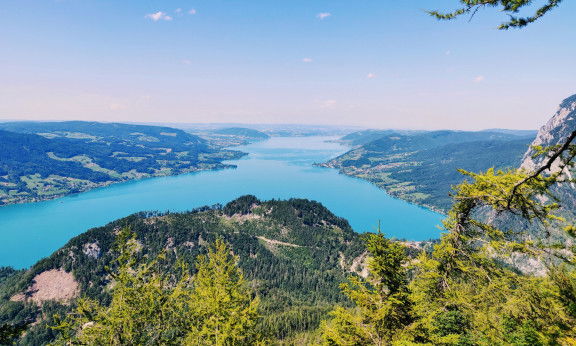 Atterseeblick Wanderung Attersee Aussicht
