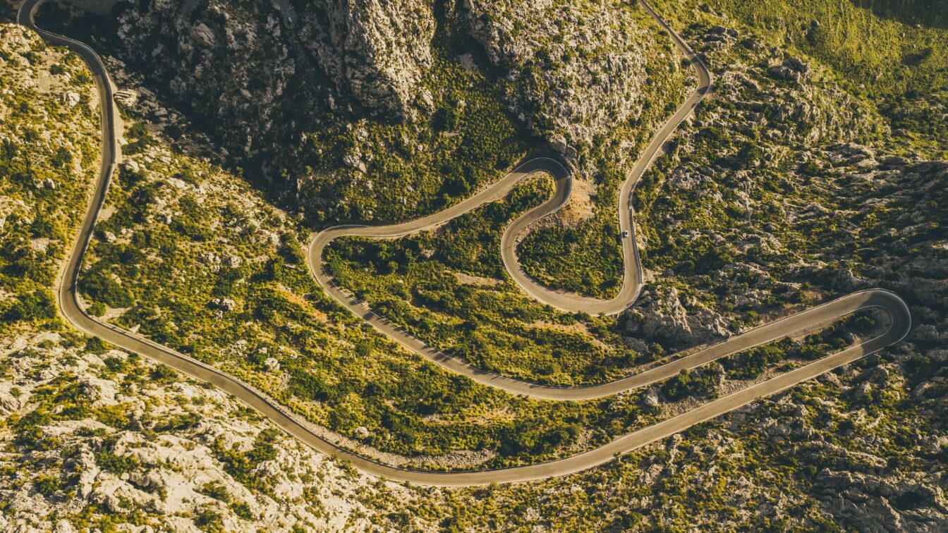Verschlängelte Straße Sa Calobra auf Mallorca