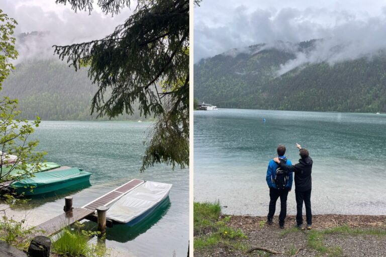 Wanderung um den Weissensee bei regnerischem Wetter.
