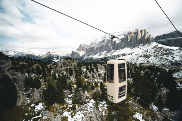 Der Sarglift in einem der Skigebiete von Südtirol