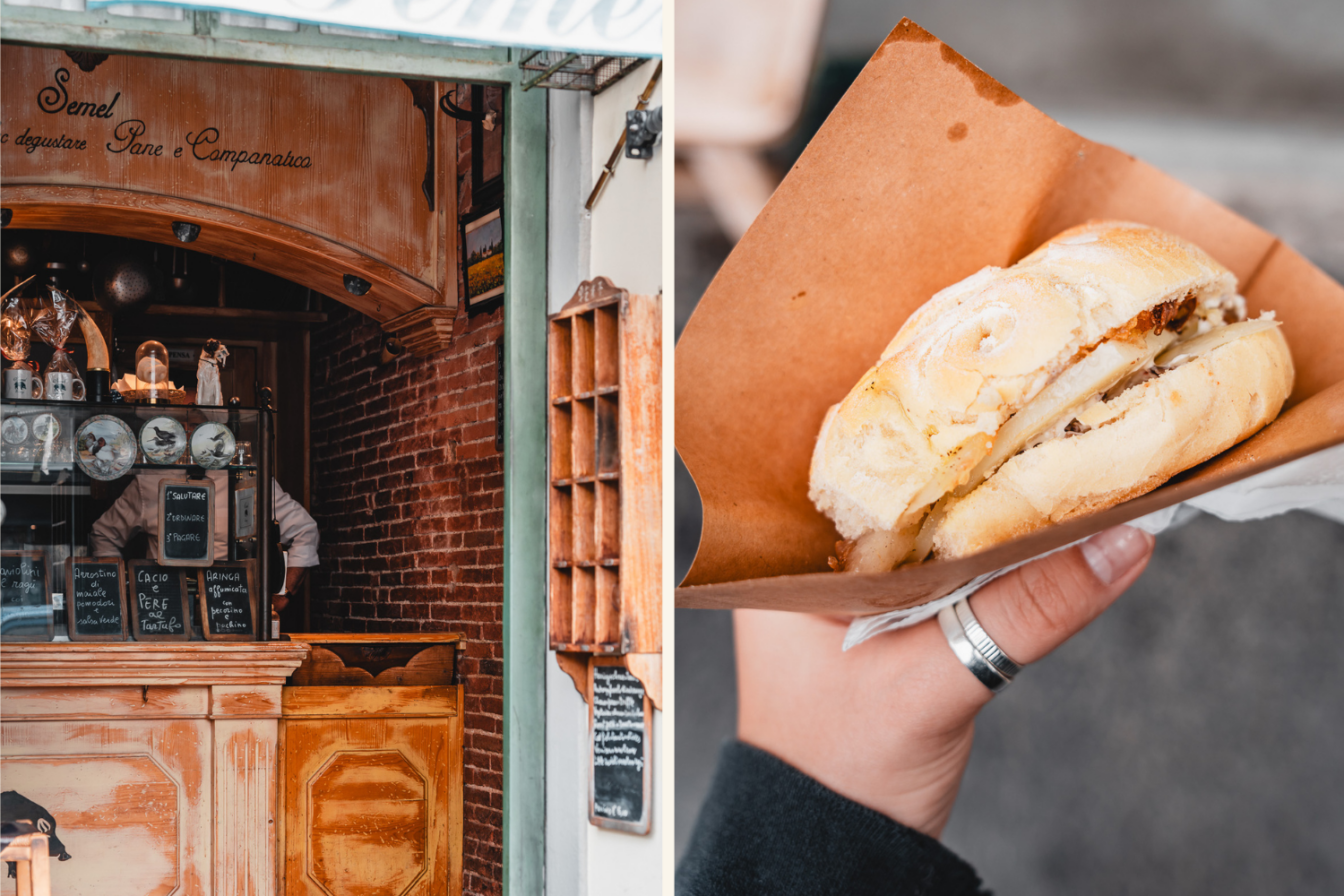 Der kleine Imbiss Semel Street Food in Florenz versorgt mit leckeren belegten Broten.