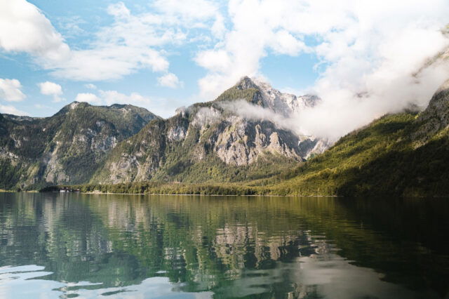 Königssee Berchtesgaden Ausblick vom Wasser