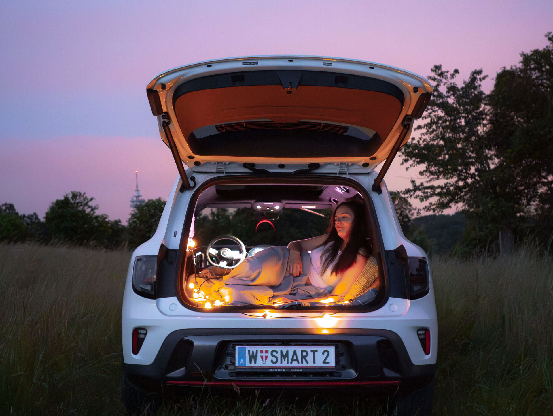 Camping in Kofferraum Smart