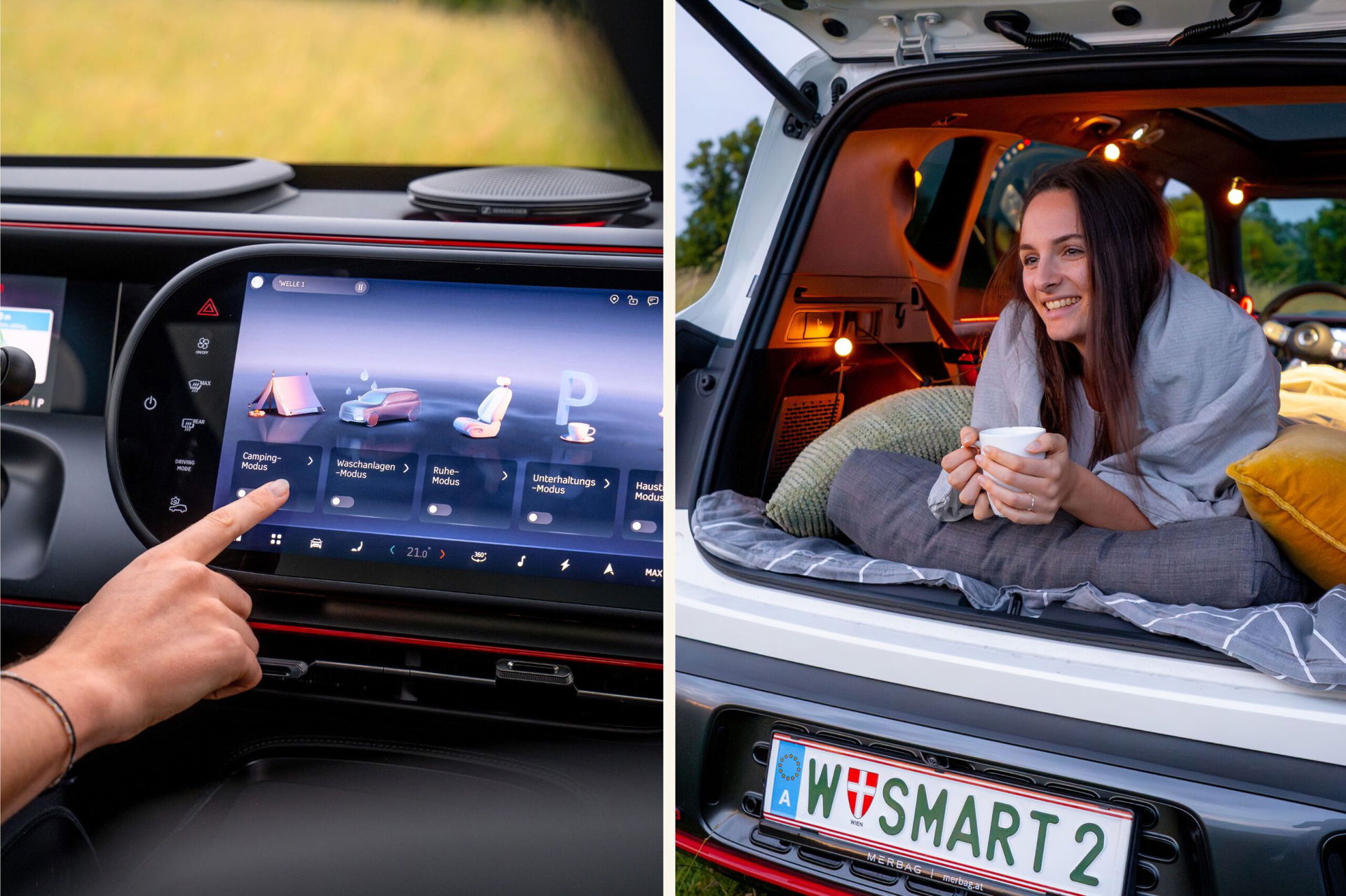 Campingfunktion in einem Smart Auto