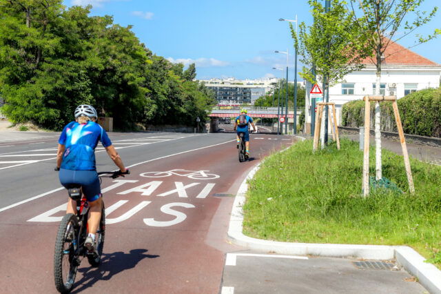 Radfahrer*innen auf der Breitenleer Straße