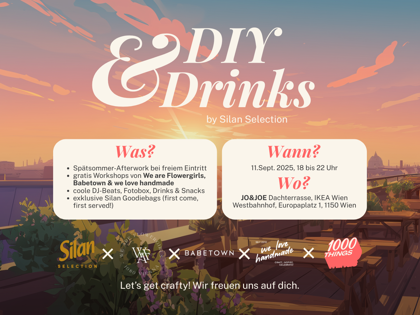 Flyer für DIY & Drinks Community Event