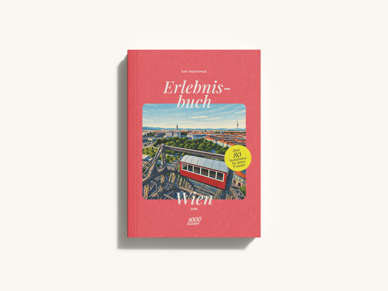 Mockup des 1000things Erlebnisbuchs: Wien 2026