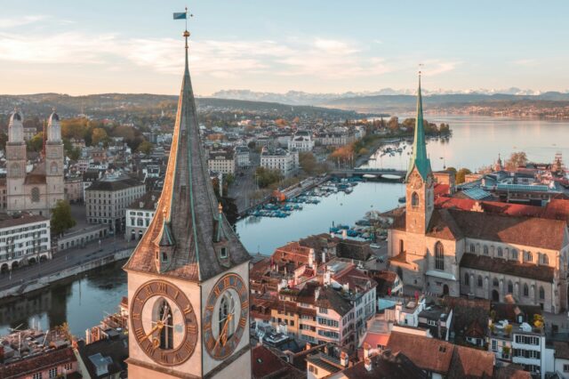 Zürich, Schweiz mit Blick auf den See