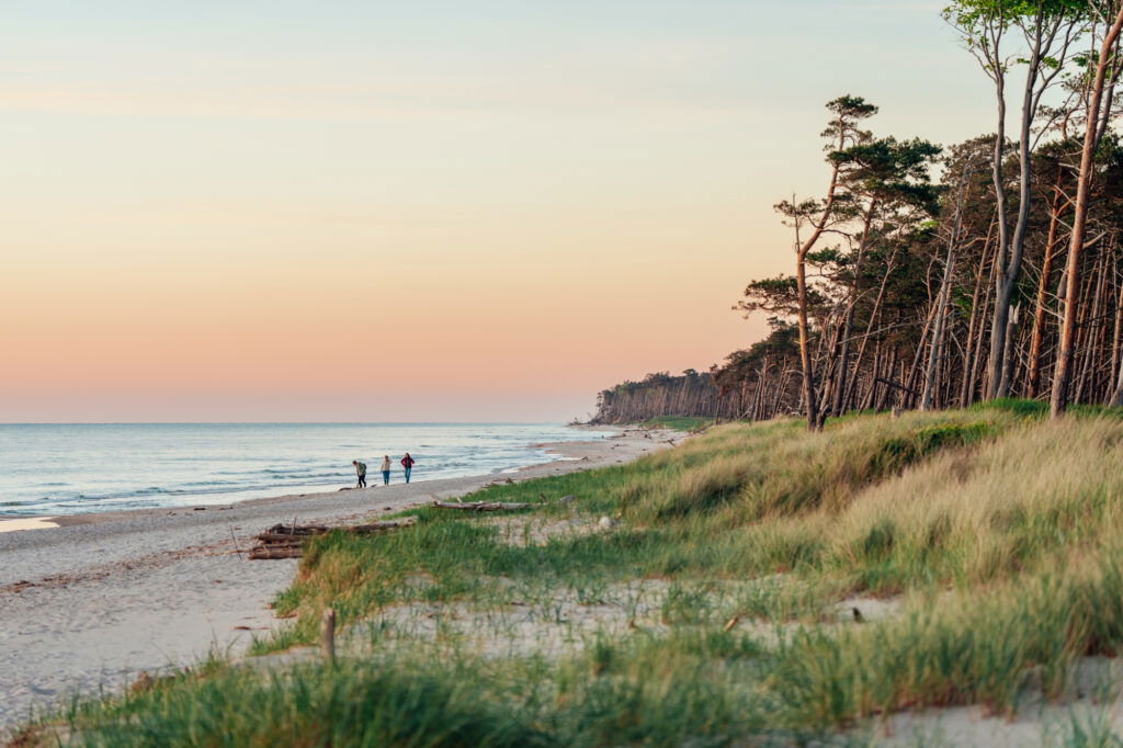 Sonnenuntergang am Weststrand auf dem Darß.
