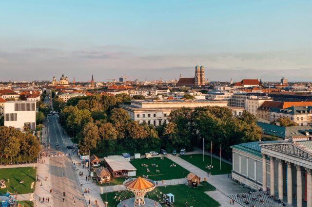 Die Maxvorstadt in München aus der Vogelperspektive