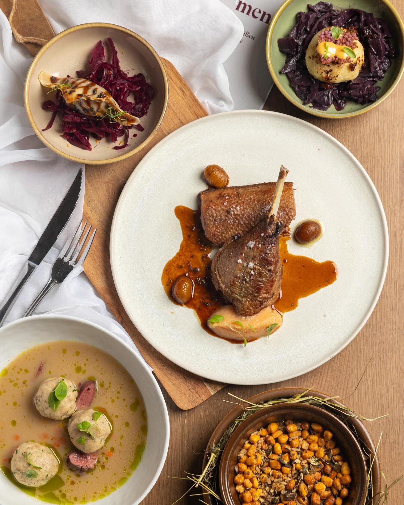 Gansl Menü im Restaurant RIchardhof in Gumpoldskirchen