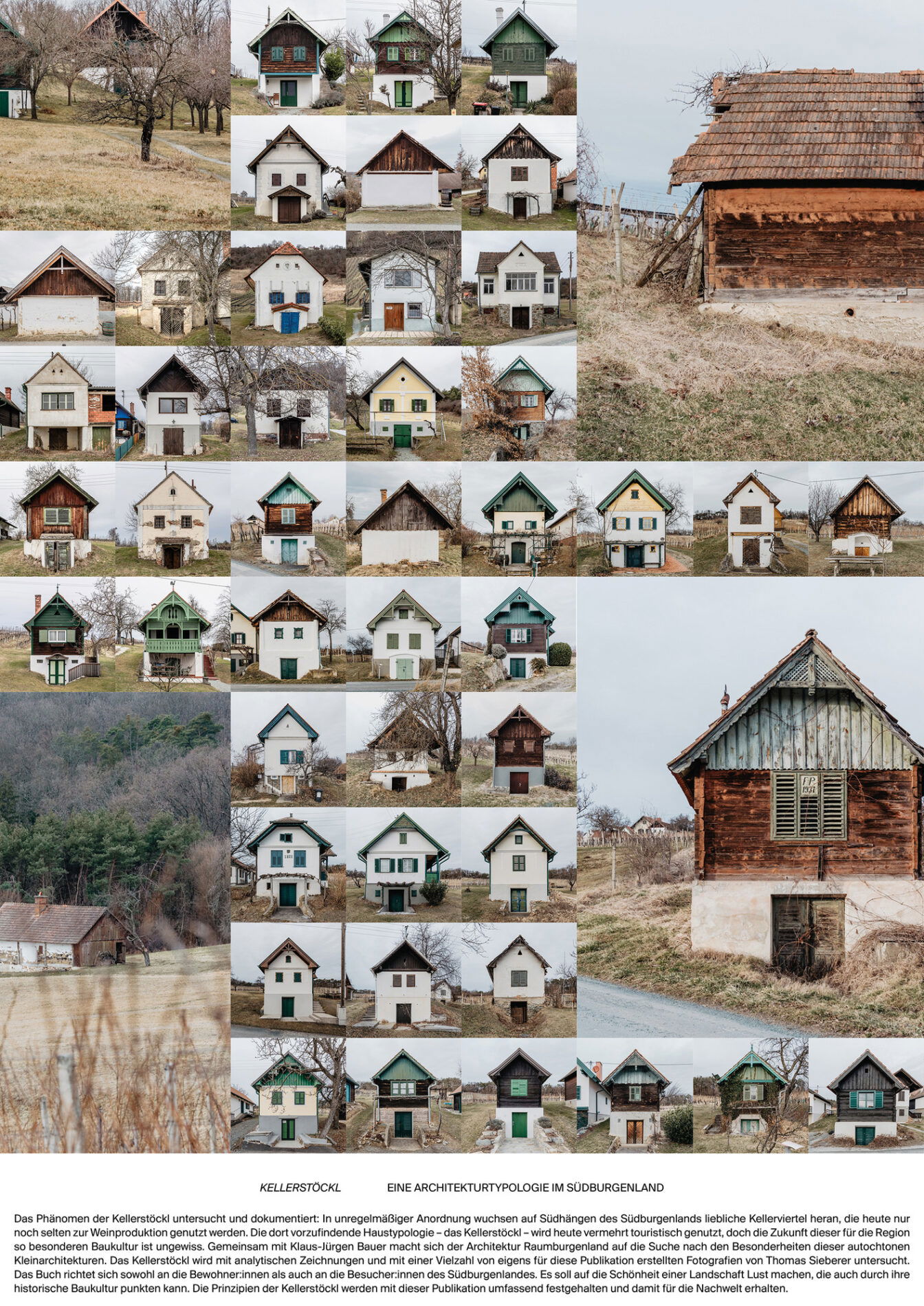 MAK Wien: (c) Paul Jochum Fotografie: Thomas Sieberer. "Kellerstöckl – eine Architekturtypologie im Südburgenland" - Plakat der Ausstellung 100 Beste Plakate Deutschland Österreich Schweiz 24