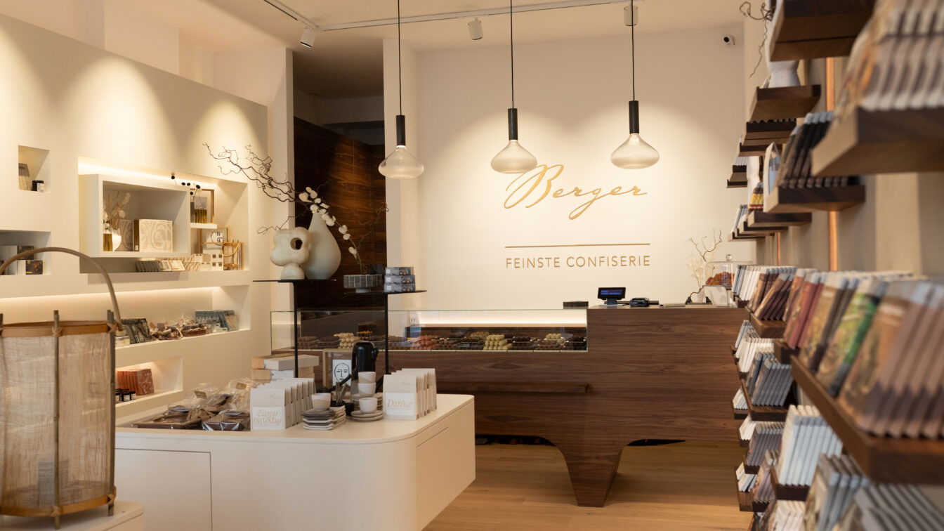 Eine Filiale des Schokoladengeschäfts Berger Feinste Confiserie