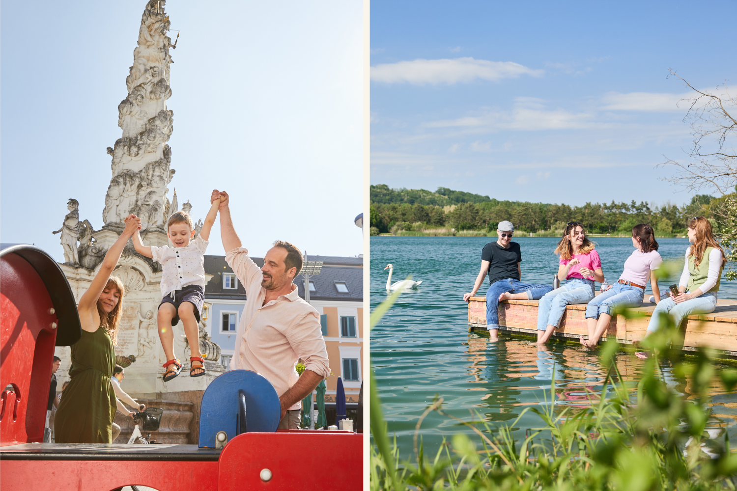 Collage mit Familie in St. Pölten (c) Rupert Pessl