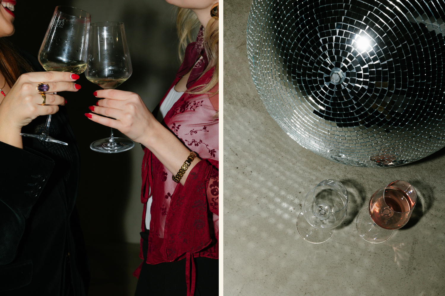 Collage mit Weingläsern