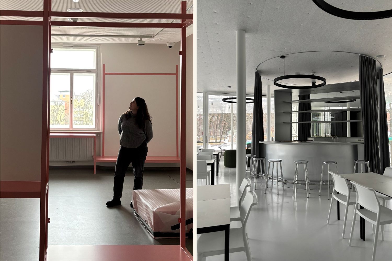 Collage mit Ausstellungsräumen.