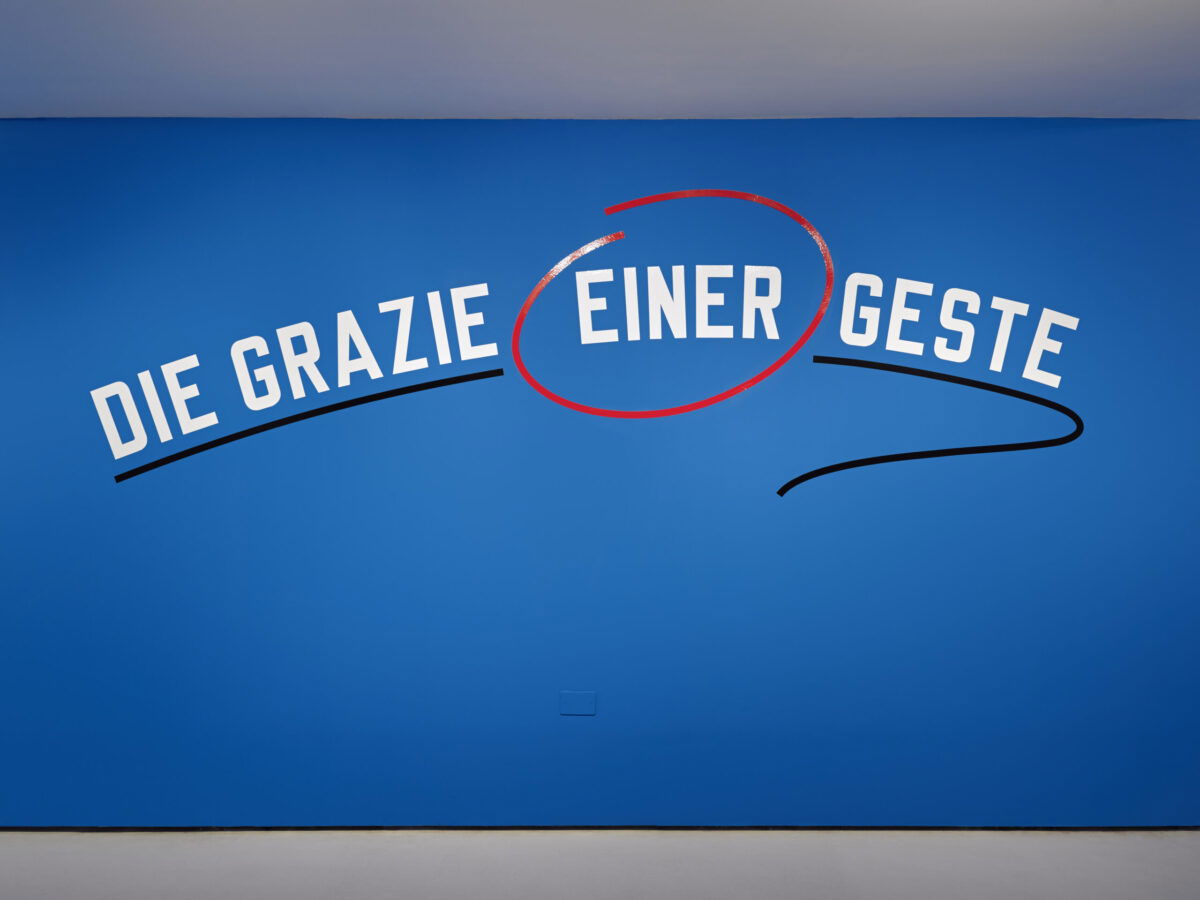 "The Grace of a Gesture" by Lawrence Weiner, Palazzo Bembo, Venice, 2013. Curator: Thomas Kellein