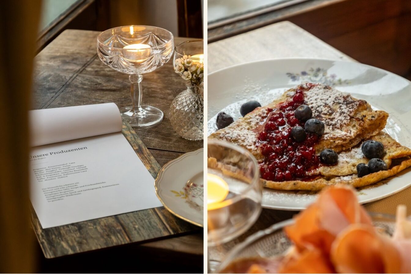 Reichhalter 1477 Lana Südtirol mit Palatschinken