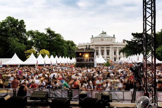 Eurovision Village Public Viewing: Rainbow Parade at Rathausplatz, Vienna 1010