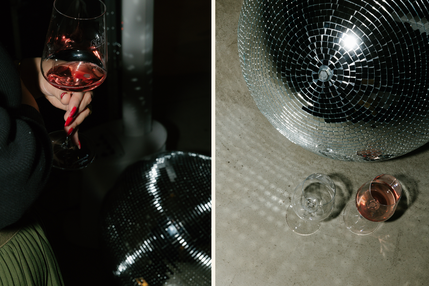 Collage mit Weingläsern