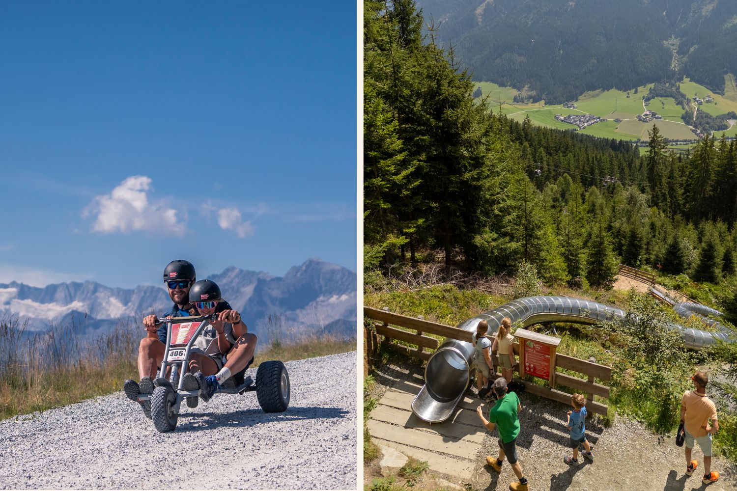 Mountaincart und Rutschenweg in der Wildkogel-Arena