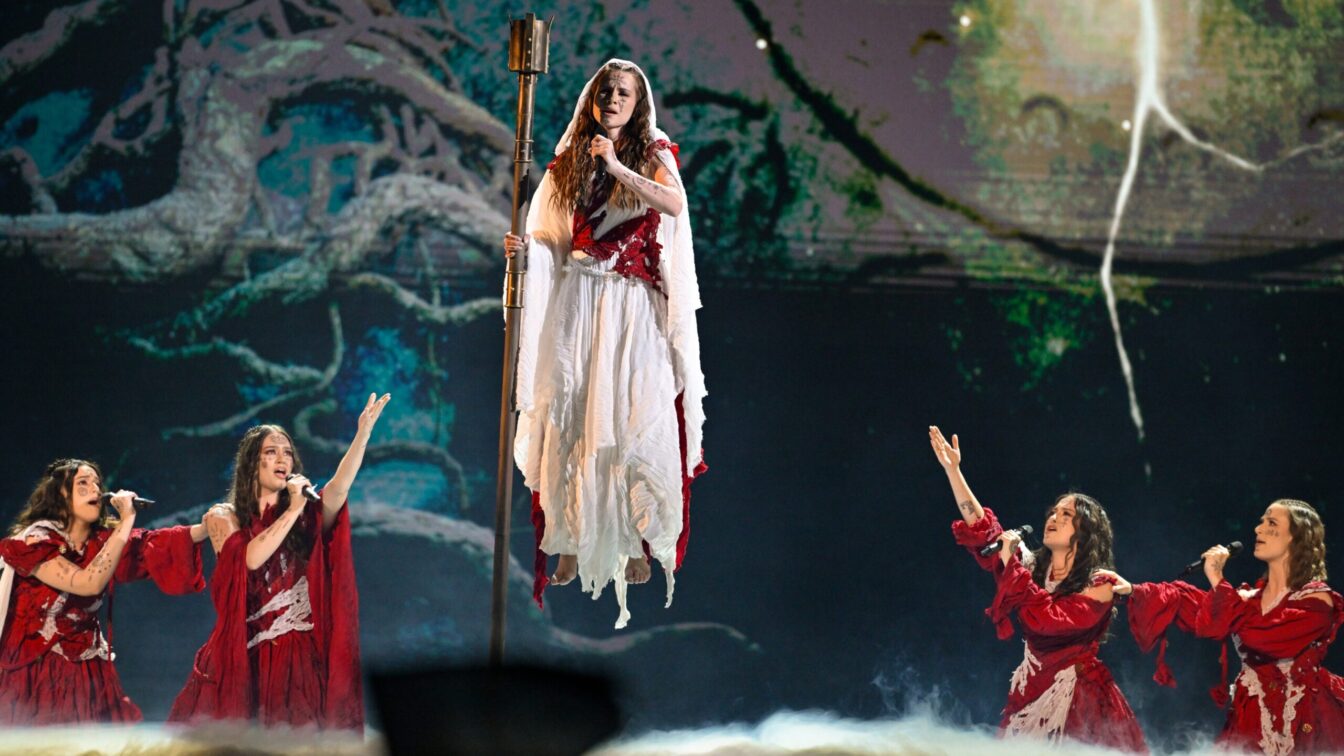 Eurovision Song Contest 2026 - Semifinale 1 – live - Im ersten Halbfinale des Eurovision Song Contest 2026 treten in der Wiener Stadthalle 15 Länder an. Zu sehen live am 12. Mai 2026 ab 21.00 Uhr in ORF 1 und auf ORF ON. - Im Bild: LELEK aus Kroatien mit "Andromeda". Foto: ORF/Klaus Titzer. Veröffentlichung honorarfrei nur für redaktionelle Berichterstattung in Sendungszusammenhang und mit Copyrightangabe. Kontakt: foto@orf.at