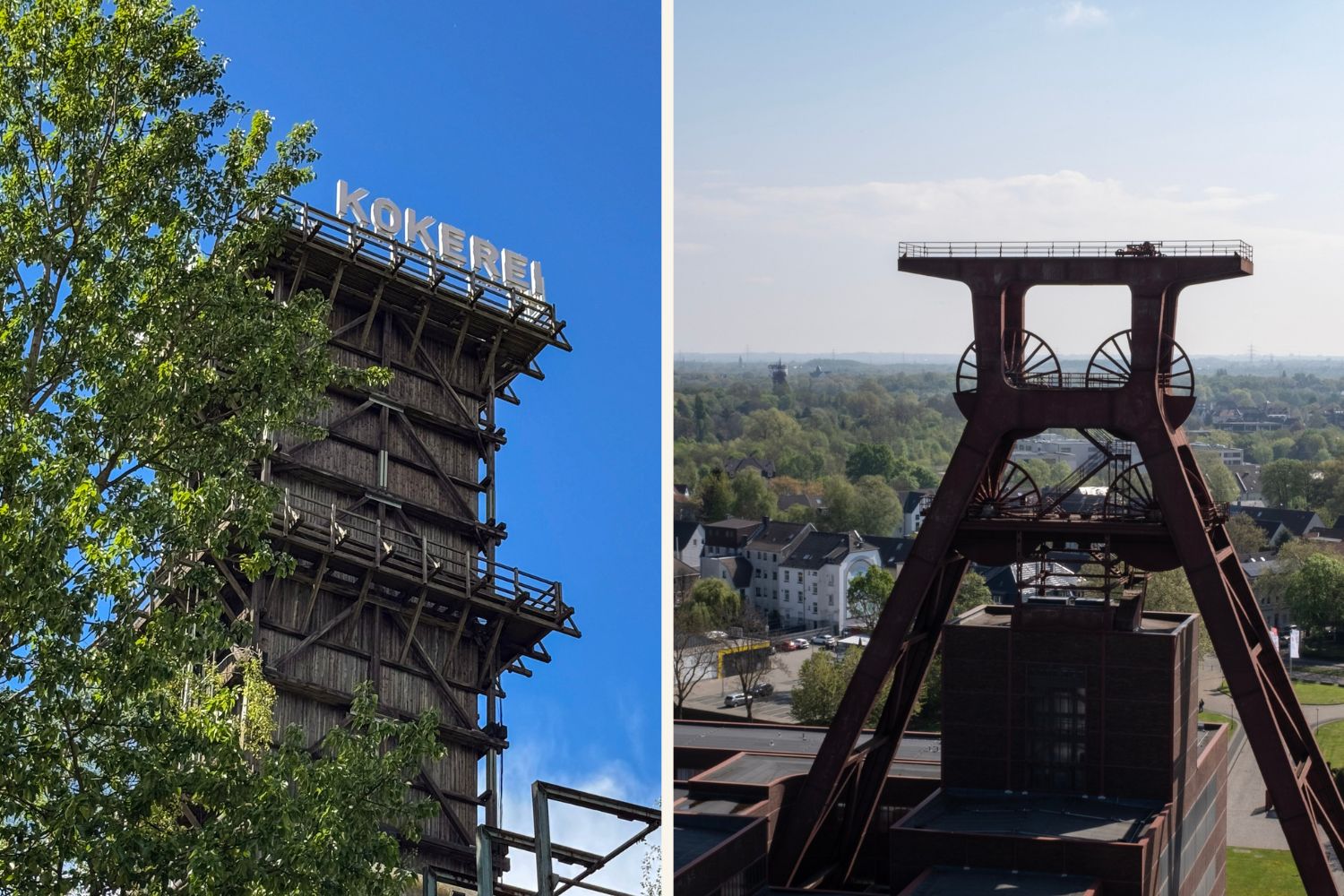 Collage von der Kokerei Hansa und Zeche Zollverein im deutschen Ruhrgebiet
