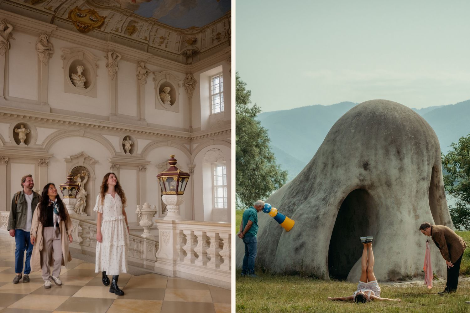 Collage von Stift Göttweig und Wachauer Nase in Niederösterreich