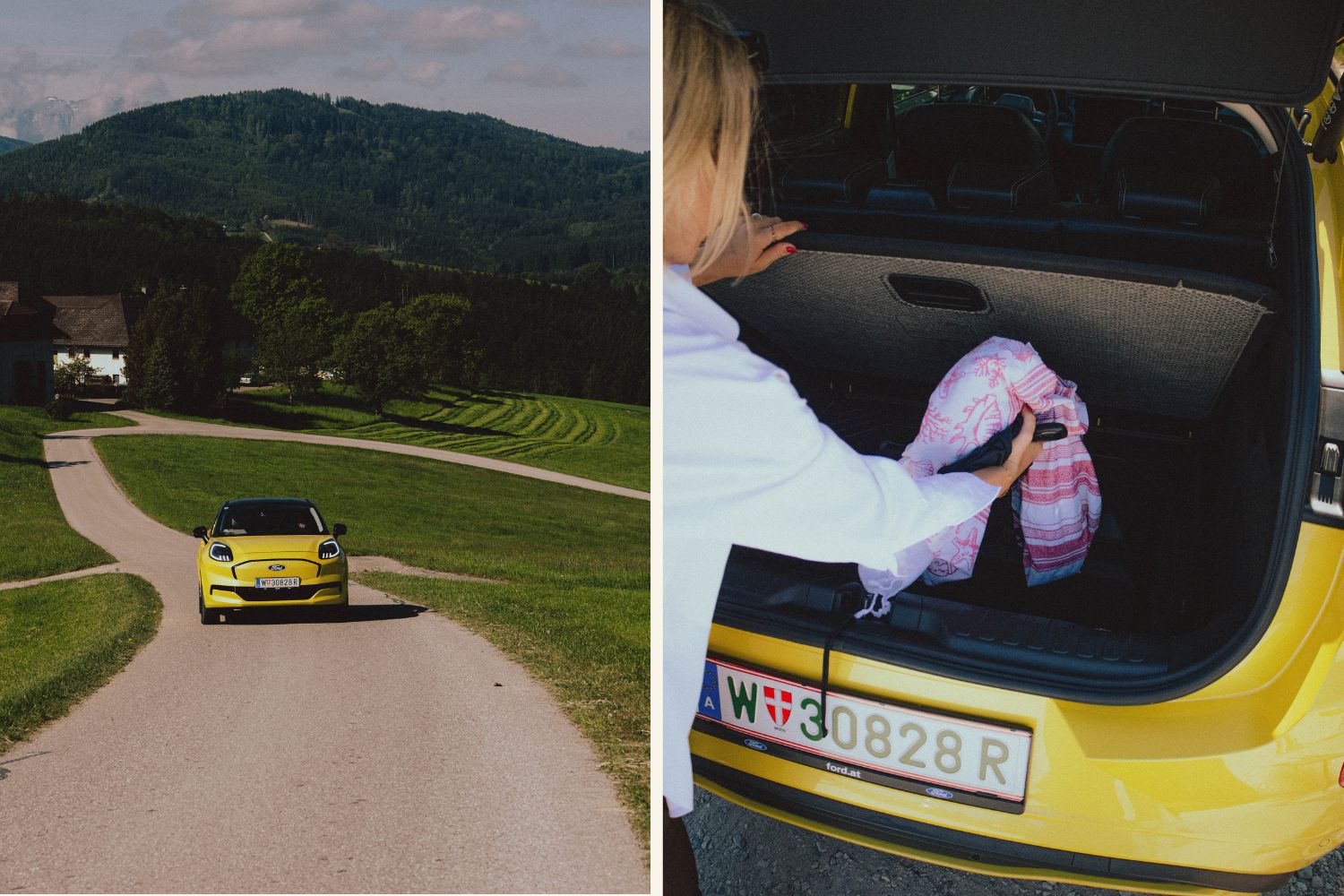 Der Ford Puma beim Fahren und die GigaBox 