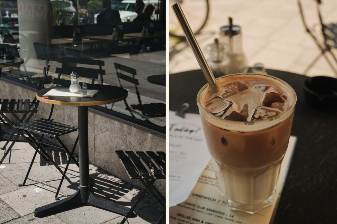 In der tagesbar caffè conte in München gibt es köstlichen Iced Coffee.