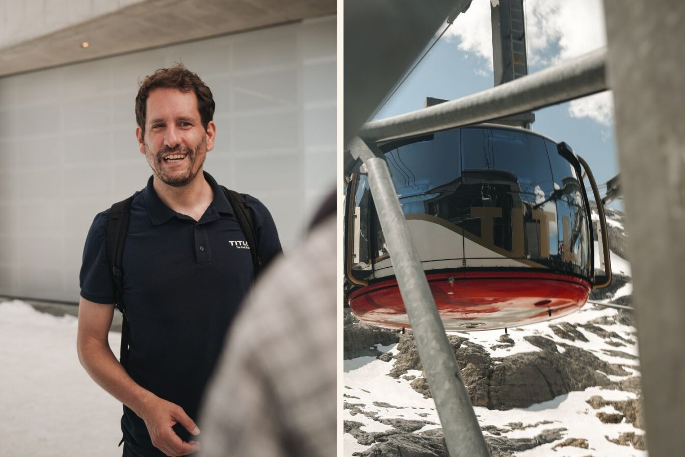 Fabian Appenzeller von den Titlis Bergbahnen hat uns auf den neuen Titlis Tower begleitet. 