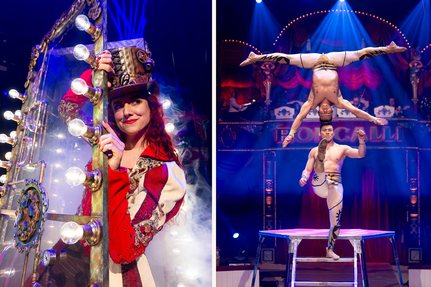 Collage mit Akrobatinnen des Circus Roncalli