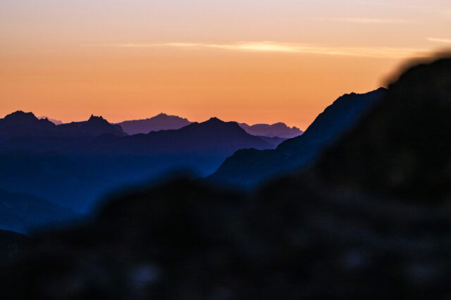 Tiroler Berge im Abendrot