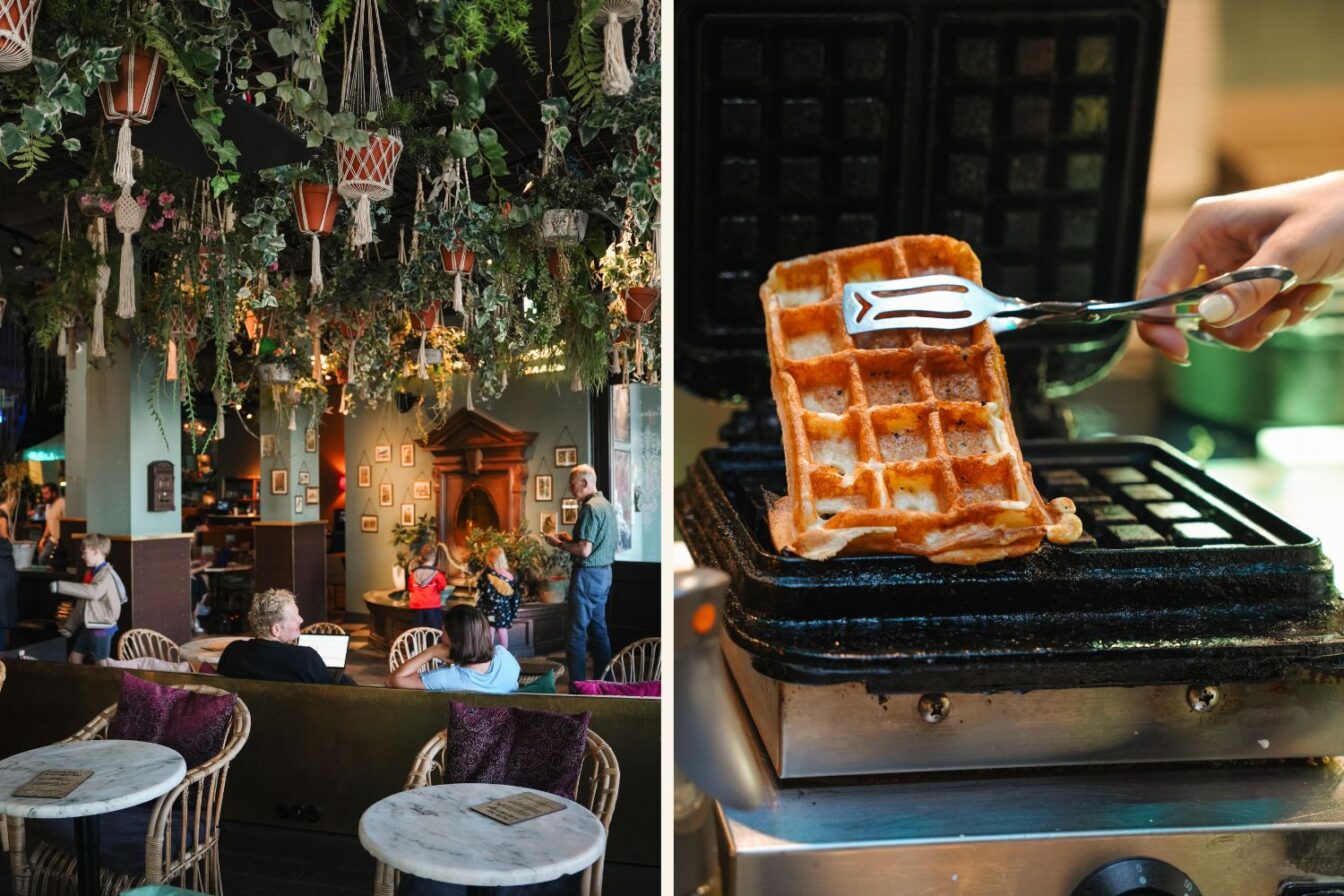 Im NENI im 25hours Hotel in München kann man richtig gut frühstücken inklusive Waffel-Station, Obst, Käse, Omletten und Co.