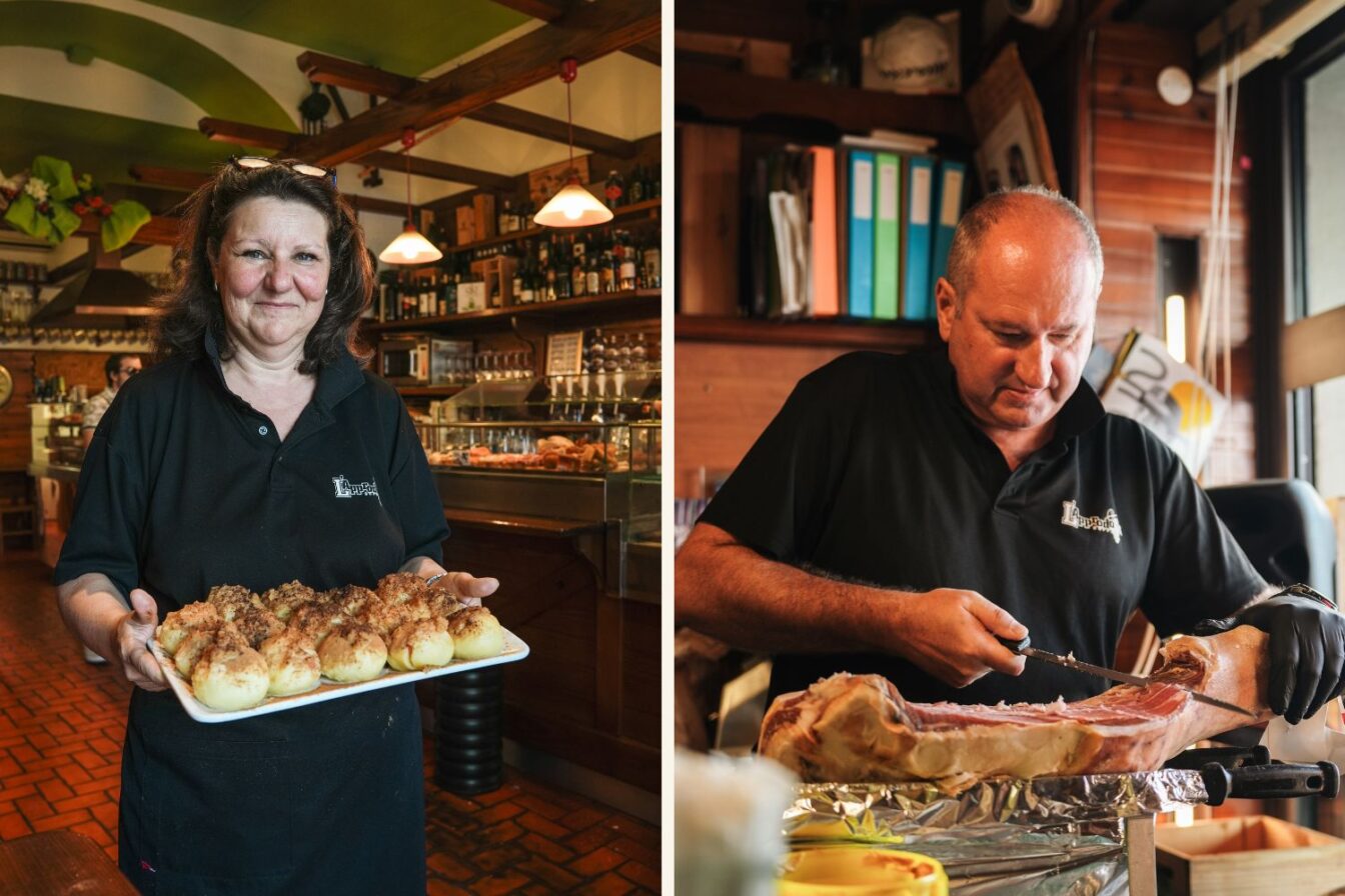 Anna und Paolo betreiben das Buffet L'Approdo in Triest.