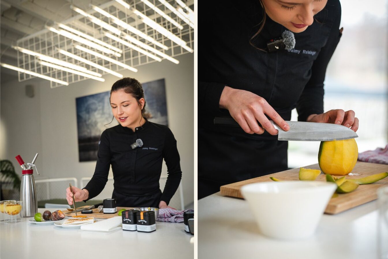 Collage von Jaimy Reisinger während der Zubereitung ihres Rezeptes
