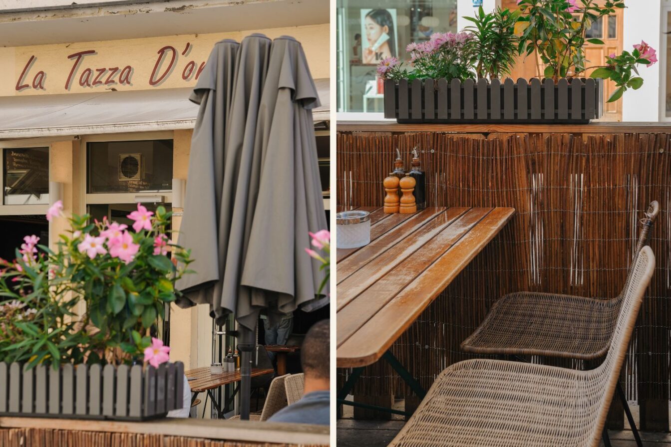 Bei La Tazza D'oro in Schwabing gibt es italienische Pasta-Gerichte in einem schönen Schanigarten.