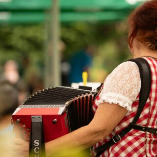 Frau mit Ziehharmonika (c) Unsplash | Benjamin Brunner