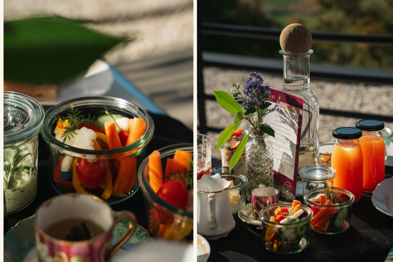 In der Maison 41 in Bad Gleichenberg Steiermark bekommt man Gourmetfrühstück ans Zimmers serviert.