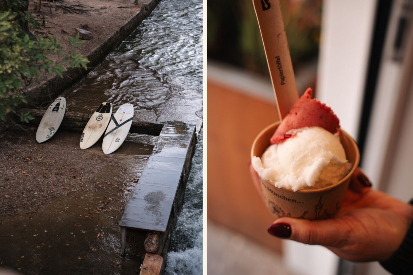 Im Lehel in München leckeres Eis von Ballabeni schlecken.