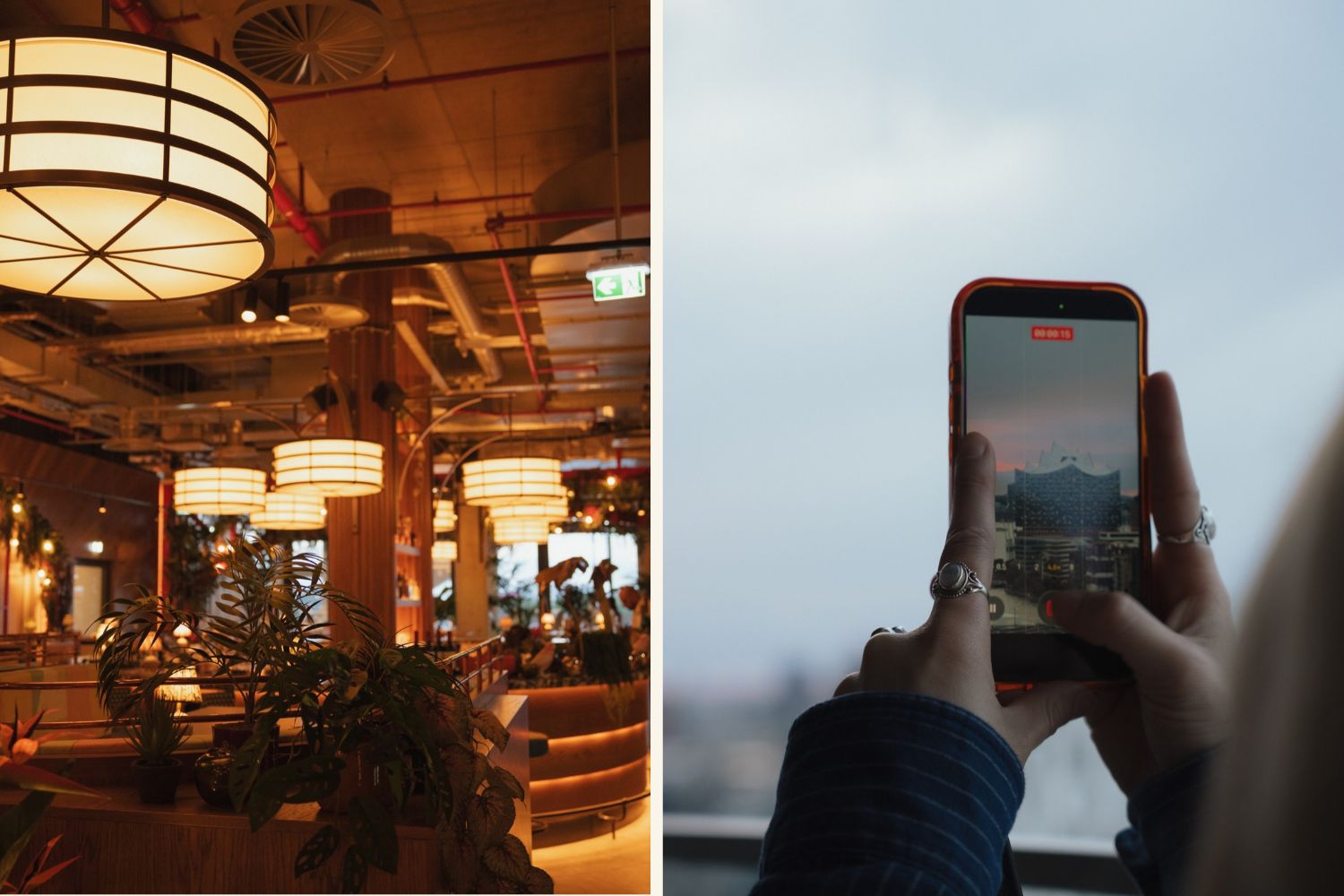 Restaurant und Ausblick vom ELEMENTE Restaurant Hamburg